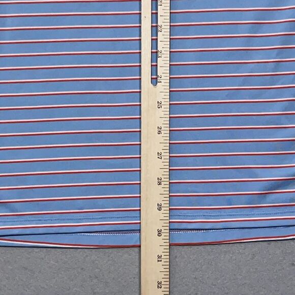 KJUS Golf Polo Shirt Mens Medium 50 Blue Red Performance Athletic Striped Casual - Picture 7 of 11